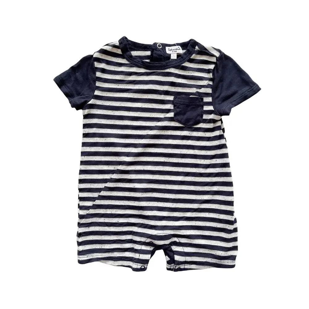 Splendid Striped Pocket Romper Size 6-12m
